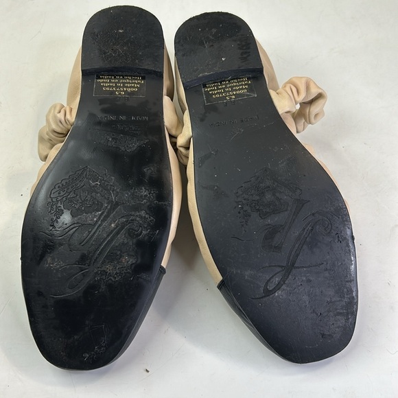 Free People Flats 6.5 foldable tan black Mary Jane cap toe leather - Picture 10 of 11